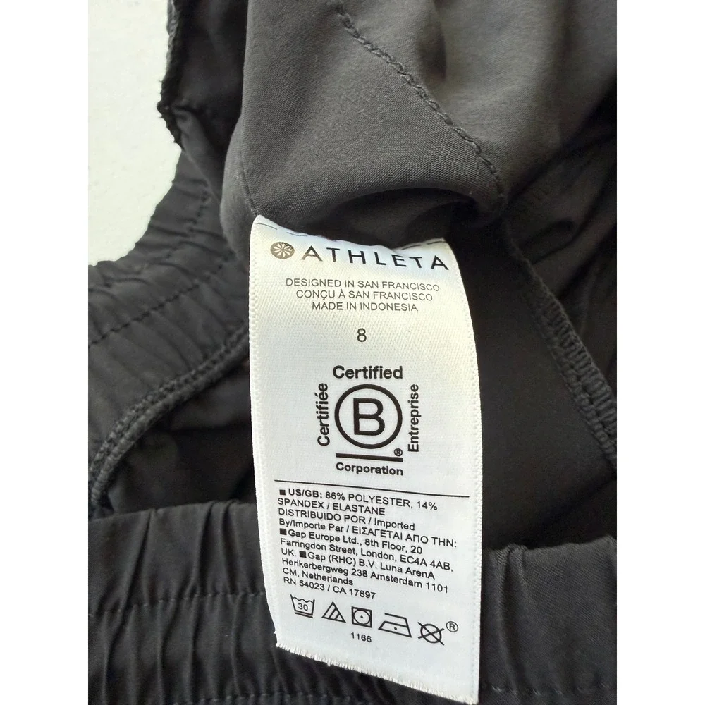 Athleta Brooklyn Wide Leg Pants Black Drawstring Crop Style 657598 Size 8 - Picture 7 of 11